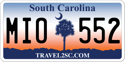 SC license plate MIO552