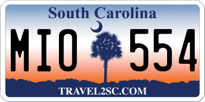 SC license plate MIO554