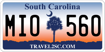 SC license plate MIO560