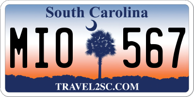 SC license plate MIO567
