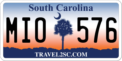 SC license plate MIO576