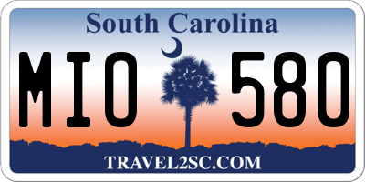 SC license plate MIO580