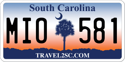 SC license plate MIO581