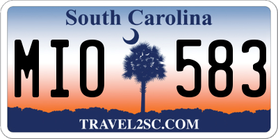 SC license plate MIO583