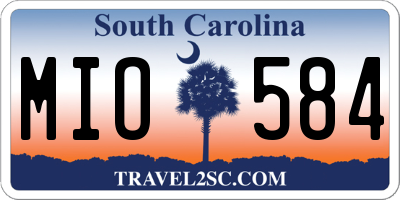 SC license plate MIO584