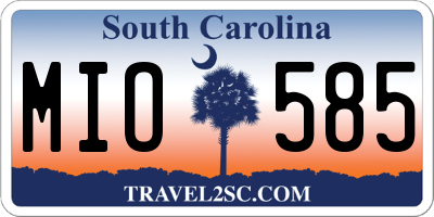 SC license plate MIO585