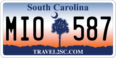 SC license plate MIO587