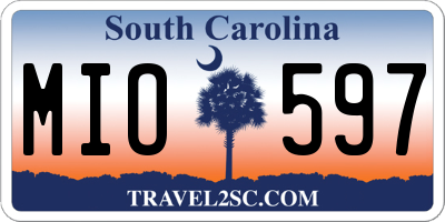SC license plate MIO597