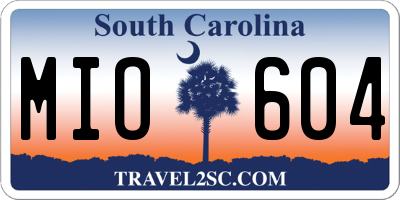 SC license plate MIO604