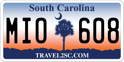 SC license plate MIO608