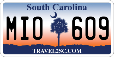 SC license plate MIO609