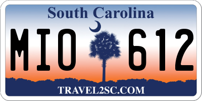 SC license plate MIO612