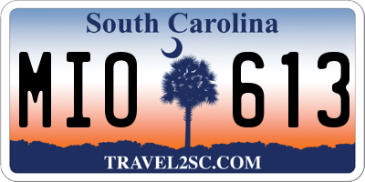 SC license plate MIO613