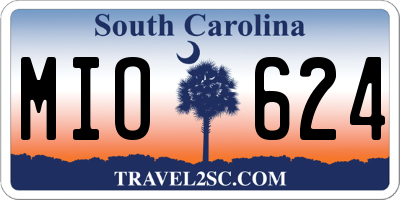 SC license plate MIO624