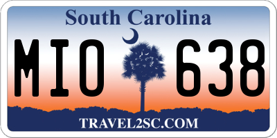 SC license plate MIO638