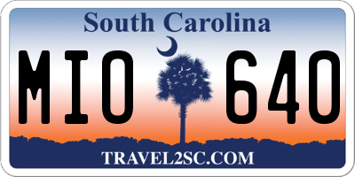 SC license plate MIO640