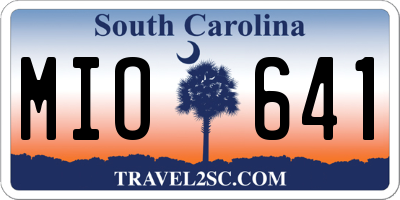 SC license plate MIO641