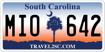 SC license plate MIO642