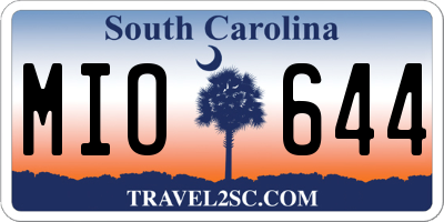 SC license plate MIO644