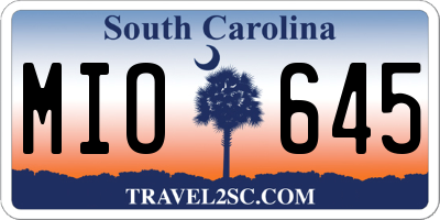 SC license plate MIO645
