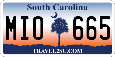 SC license plate MIO665