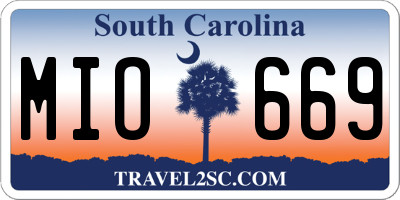 SC license plate MIO669