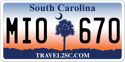 SC license plate MIO670