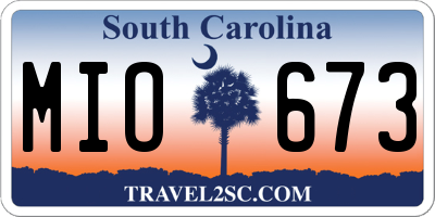SC license plate MIO673