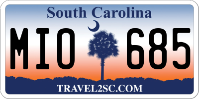 SC license plate MIO685