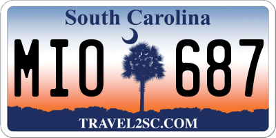 SC license plate MIO687