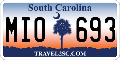 SC license plate MIO693