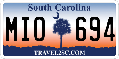 SC license plate MIO694