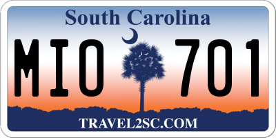 SC license plate MIO701