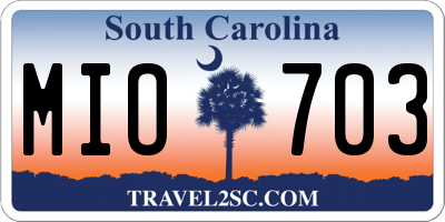 SC license plate MIO703