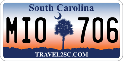 SC license plate MIO706