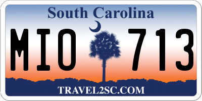 SC license plate MIO713