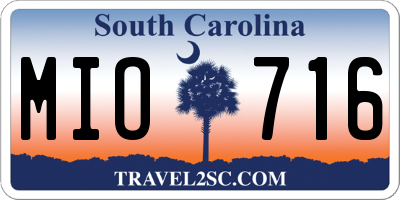 SC license plate MIO716