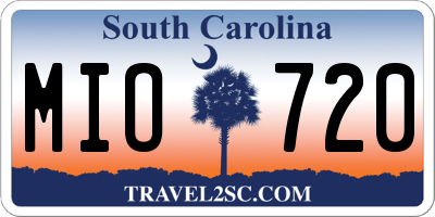 SC license plate MIO720