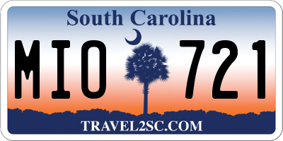 SC license plate MIO721