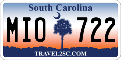 SC license plate MIO722