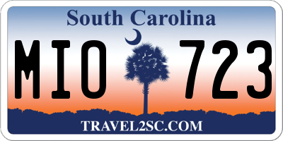 SC license plate MIO723