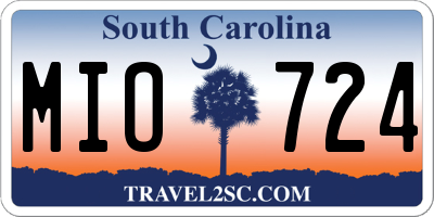 SC license plate MIO724