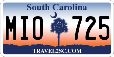 SC license plate MIO725