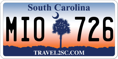 SC license plate MIO726