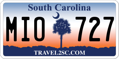 SC license plate MIO727