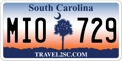SC license plate MIO729