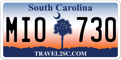 SC license plate MIO730