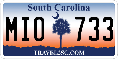 SC license plate MIO733