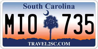 SC license plate MIO735
