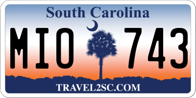 SC license plate MIO743